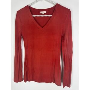 Zenana Outfitters V neck Long sleeve Shirt Womens Size small